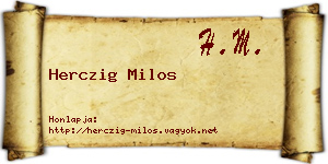 Herczig Milos névjegykártya